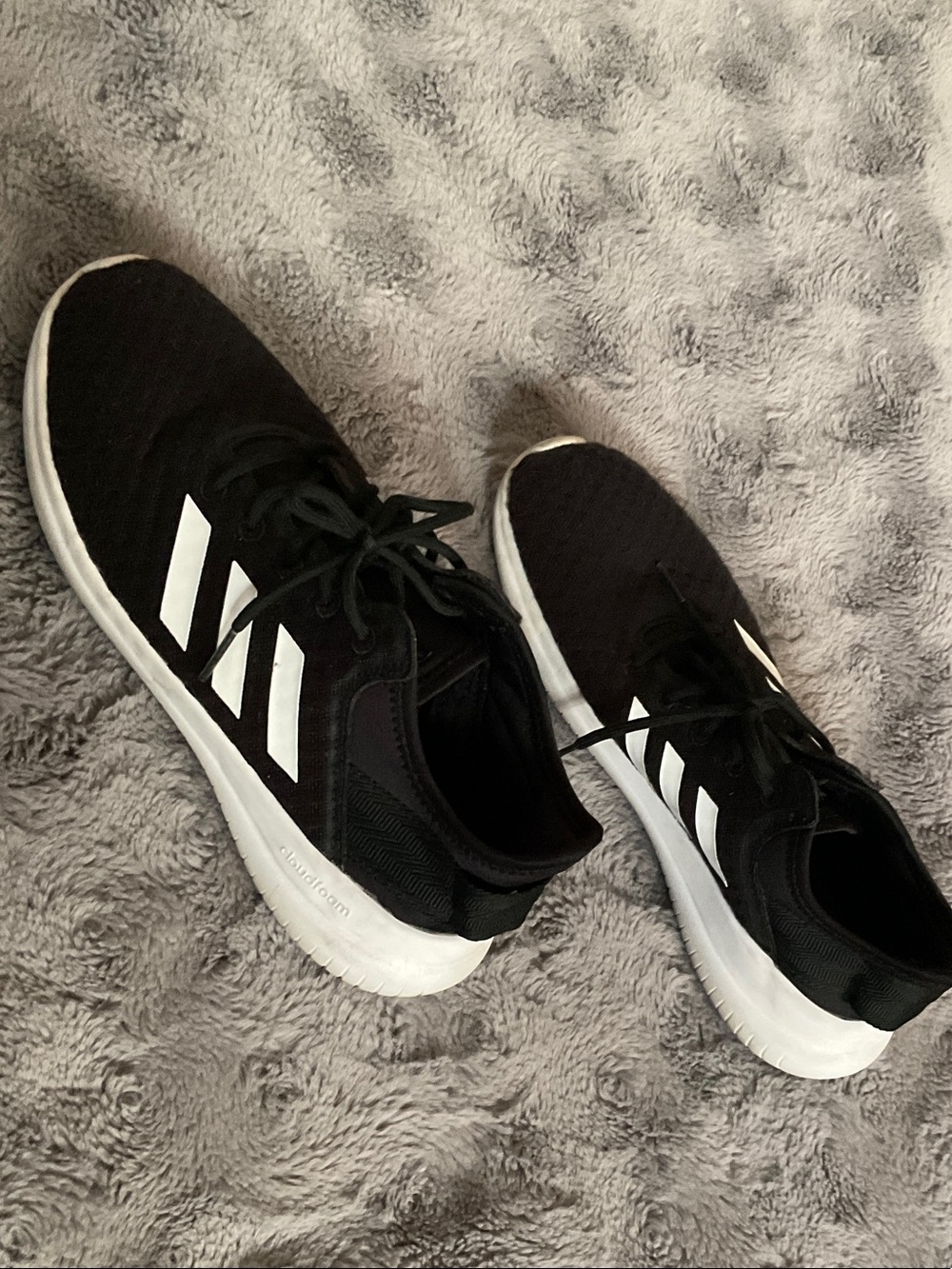 adidas Women's Black Sneakers with White Stripes - Picture 7 of 8
